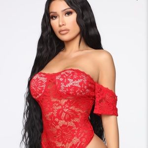 *FINAL DAY* Red Fashion Nova Lace Bodysuit